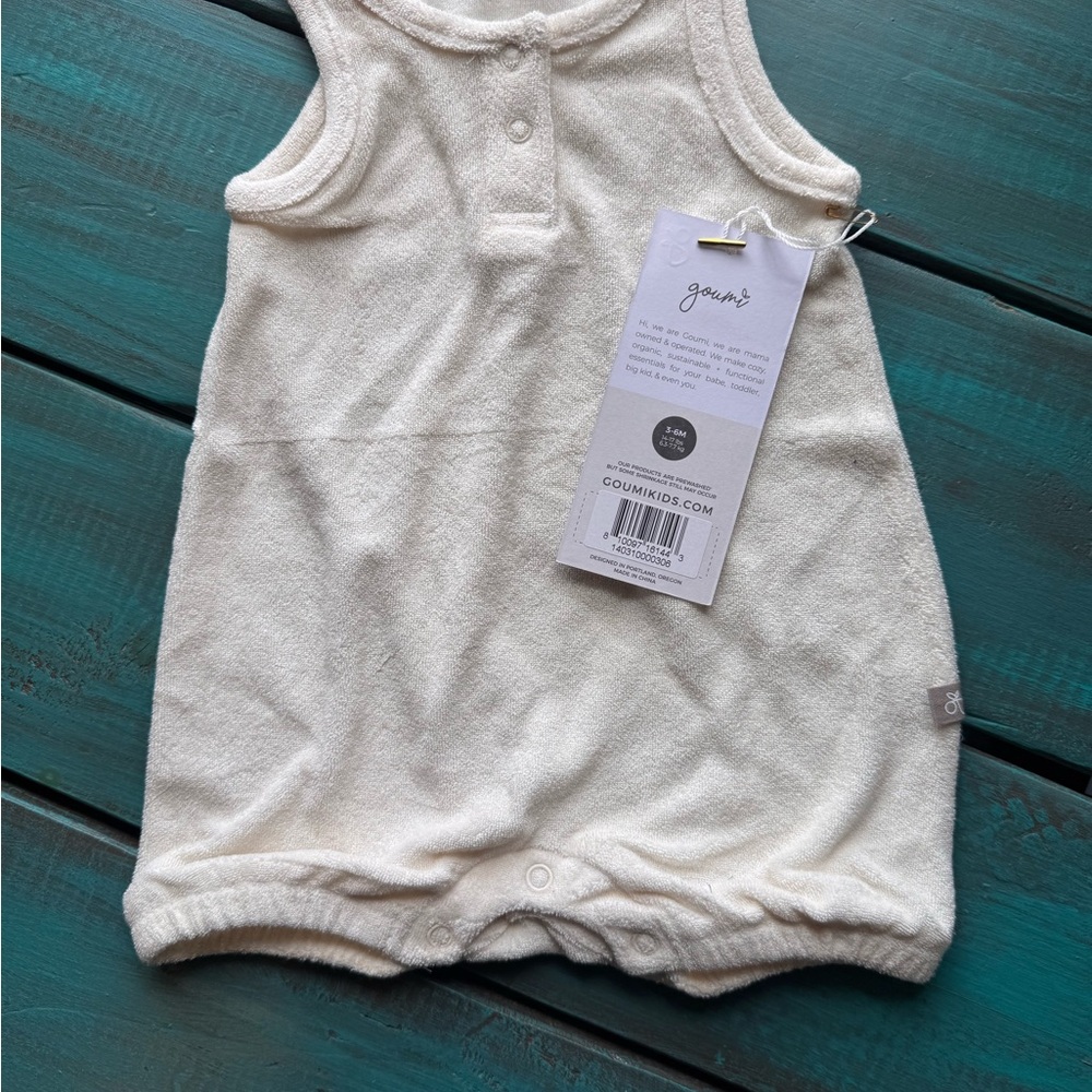 goumi Soft Cream Terry One-Piece Romper for Kids